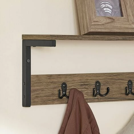 SoBuy Wall Coat Rack Wall Shelf Wall Hanging Shelf Hook Rack,FHK27-N 4 SoBuy Wall Coat Rack Wall Shelf Wall Hanging Shelf Hook Rack,FHK27-N - Image 4