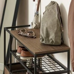 SoBuy Hallway 4 Tiers Shoe Rack Shoe Organizer With Umbrella Stand,FSR112-N 3 SoBuy Hallway 4 Tiers Shoe Rack Shoe Organizer With Umbrella Stand,FSR112-N -SOBUY Shop 60743863 4