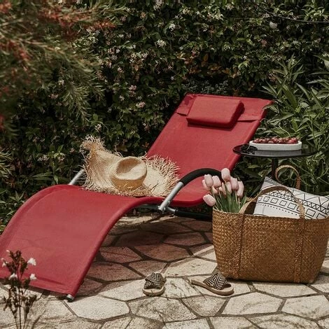 SoBuy Outdoor Garden Beach Sun Lounger Relaxing Chair Recliner Sunlounger,OGS38-R 2 SoBuy Outdoor Garden Beach Sun Lounger Relaxing Chair Recliner Sunlounger,OGS38-R - Image 2