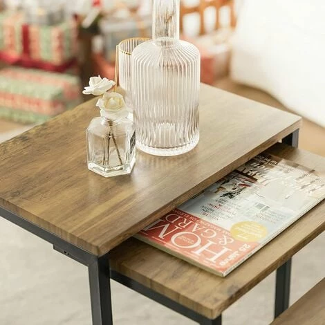 SoBuy Nesting Tables Set Of 3 Coffee Tables Side Tables End Tables,FBT102-F 4 SoBuy Nesting Tables Set Of 3 Coffee Tables Side Tables End Tables,FBT102-F - Image 4