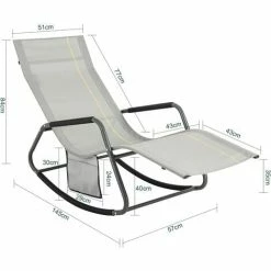 SoBuy Outdoor Garden Rocking Chair Relaxing Chair Recliner Sun Lounger,OGS47-HG 2 SoBuy Outdoor Garden Rocking Chair Relaxing Chair Recliner Sun Lounger,OGS47-HG -SOBUY Shop 60743922 3