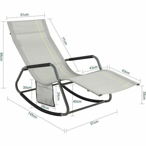 SoBuy Outdoor Garden Rocking Chair Relaxing Chair Recliner Sun Lounger,OGS47-HG SoBuy Outdoor Garden Rocking Chair Relaxing Chair Recliner Sun Lounger,OGS47-HG -SOBUY Shop 60743922 3