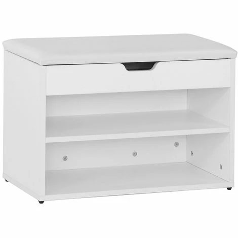SoBuy White 2 Tiers Shoe Storage Bench with Padded Seat,FSR25-W SoBuy White 2 Tiers Shoe Storage Bench With Padded Seat,FSR25-W -SOBUY Shop 6102145 1