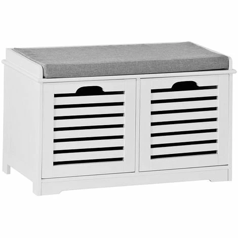 SoBuy Shoe Storage Bench with 2 Drawers & Cushion,FSR23-K-W SoBuy Shoe Storage Bench With 2 Drawers & Cushion,FSR23-K-W -SOBUY Shop 6102146 1