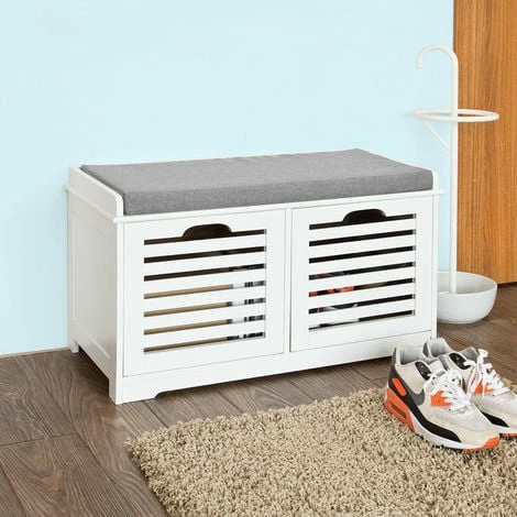 SoBuy Shoe Storage Bench with 2 Drawers & Cushion,FSR23-K-W SoBuy Shoe Storage Bench With 2 Drawers & Cushion,FSR23-K-W -SOBUY Shop 6102146 3