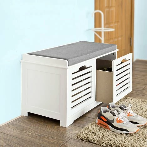 SoBuy Shoe Storage Bench with 2 Drawers & Cushion,FSR23-K-W SoBuy Shoe Storage Bench With 2 Drawers & Cushion,FSR23-K-W -SOBUY Shop 6102146 4