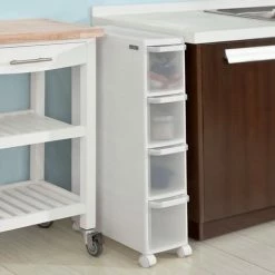 SoBuy 4 Drawers Kitchen Slide Out Cupboard, FRG41-W -SOBUY Shop 6102153 3
