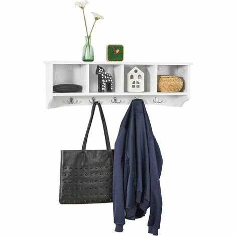 SoBuy Wall Display Storage Cubes Rack With Hanging Hooks,White, FRG48-W 1 SoBuy Wall Display Storage Cubes Rack With Hanging Hooks,White, FRG48-W