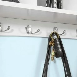 SoBuy Wall Display Storage Cubes Rack With Hanging Hooks,White, FRG48-W 8 SoBuy Wall Display Storage Cubes Rack With Hanging Hooks,White, FRG48-W -SOBUY Shop 6102155 4