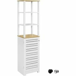 SoBuy Bathroom Tall Cabinet Bathroom Cabinet Storage Cabinet,BZR43-W