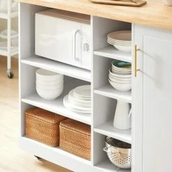 SoBuy Kitchen Island Kitchen Cabinet Cupboard ,FKW105-WN -SOBUY Shop 65442333 5