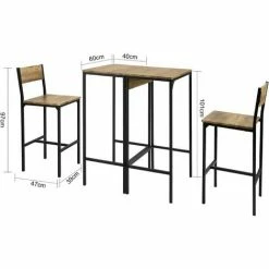 SoBuy Bar Set-2 Bar Tables And 2 Stools,OGT42-F 7 SoBuy Bar Set-2 Bar Tables And 2 Stools,OGT42-F -SOBUY Shop 65442337 3