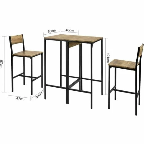 SoBuy Bar Set-2 Bar Tables And 2 Stools,OGT42-F 3 SoBuy Bar Set-2 Bar Tables And 2 Stools,OGT42-F - Image 3