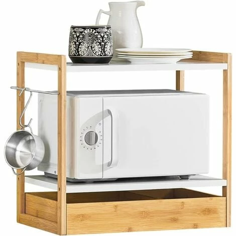SoBuy Kitchen Shelf Organizer Microwave Shelf,KCR07-WN 1 SoBuy Kitchen Shelf Organizer Microwave Shelf,KCR07-WN