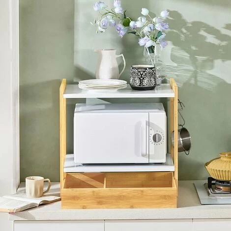 SoBuy Kitchen Shelf Organizer Microwave Shelf,KCR07-WN 2 SoBuy Kitchen Shelf Organizer Microwave Shelf,KCR07-WN - Image 2