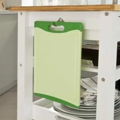 SoBuy Kitchen Trolley Cart With Bamboo Top, FKW16-WN + Free Chopping Block -SOBUY Shop 6614184 5