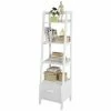 SoBuy 4-Tiers Ladder Storage Bookcases And Shelving Unit With Drawer ,FRG116-K-W
