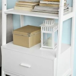 SoBuy 4-Tiers Ladder Storage Display Shelf Bookcase With Drawer And Shelves,FRG116-W 9 SoBuy 4-Tiers Ladder Storage Display Shelf Bookcase With Drawer And Shelves,FRG116-W -SOBUY Shop 6614203 5