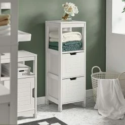 SoBuy Bathroom Storage Cabinet Unit With 1 Shelf And 2 Drawers FRG127-W -SOBUY Shop 6614206 3