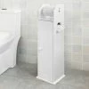 SoBuy Toilet Paper Roll Holder Freestanding Wood Bathroom Cabinet,FRG135-W
