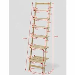 SoBuy 6 Tiers Wall Shelf Ladder Shelf Bookcase , FRG161-N -SOBUY Shop 6614214 3