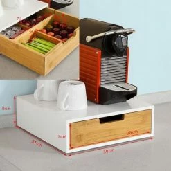 SoBuy Coffee Pod Storage Drawer, Coffee Capsule Holder Stand Box FRG179-WN -SOBUY Shop 6614217 3