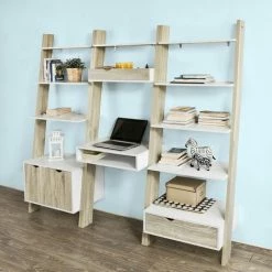 SoBuy 3-Tiers Ladder Bookcases And Shelving Unit With Storage Cabinet,FRG110-WN 4 SoBuy 3-Tiers Ladder Bookcases And Shelving Unit With Storage Cabinet,FRG110-WN -SOBUY Shop 6614228 5