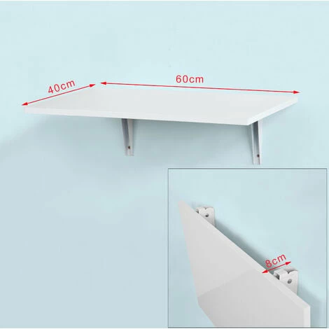 SoBuy Wood Wall-mounted Folding Reading Desk White,FWT21-W 2 SoBuy Wood Wall-mounted Folding Reading Desk White,FWT21-W - Image 2