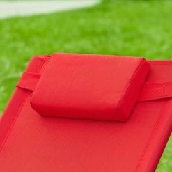 SoBuy Garden Rocking Deck Chair Recliners With Footrest,Red,OGS28-R -SOBUY Shop 6614255 4