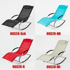 SoBuy Garden Rocking Deck Chair Recliners With Footrest,Red,OGS28-R -SOBUY Shop 6614255 5