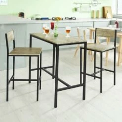 SoBuy Bar Table And 2 Stools Restaurant Kitchen Furniture Dining Set, OGT03 4 SoBuy Bar Table And 2 Stools Restaurant Kitchen Furniture Dining Set, OGT03 -SOBUY Shop 6614261 5