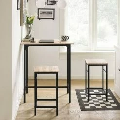 SoBuy Wood Kitchen Patio Dining Furniture,Table & Stools,OGT10-N -SOBUY Shop 6614262 3