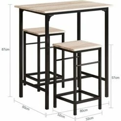 SoBuy Wood Kitchen Patio Dining Furniture,Table & Stools,OGT10-N -SOBUY Shop 6614262 5