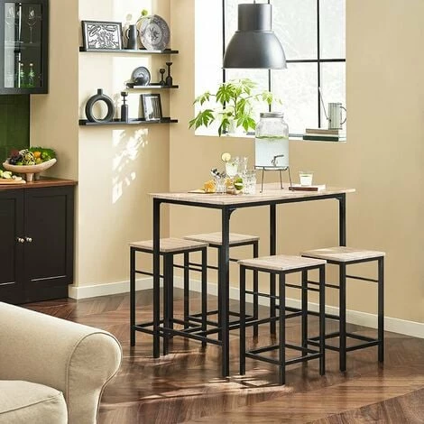 SoBuy Wood Kitchen Patio Dining Furniture,Table & Stools,OGT11-N 2 SoBuy Wood Kitchen Patio Dining Furniture,Table & Stools,OGT11-N - Image 2