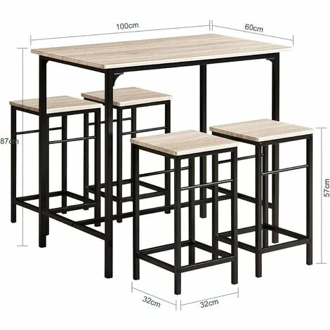 SoBuy Wood Kitchen Patio Dining Furniture,Table & Stools,OGT11-N 5 SoBuy Wood Kitchen Patio Dining Furniture,Table & Stools,OGT11-N - Image 5