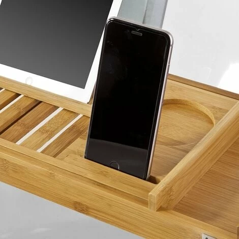 SoBuy Extendable Bathtub Bridge Tray Rack With IPad Phone Wine Holder,, FRG207-N 5 SoBuy Extendable Bathtub Bridge Tray Rack With IPad Phone Wine Holder,, FRG207-N - Image 5
