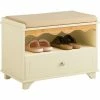 SoBuy Hallway Storage Bench Shoe Bench Shoe Rack Shoe Cabinet With Drawer And Seat Cushion Cream,FSR123-MI