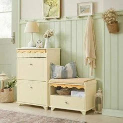 SoBuy Hallway Storage Bench Shoe Bench Shoe Rack Shoe Cabinet With Drawer And Seat Cushion Cream,FSR123-MI 7 SoBuy Hallway Storage Bench Shoe Bench Shoe Rack Shoe Cabinet With Drawer And Seat Cushion Cream,FSR123-MI -SOBUY Shop 67396868 3