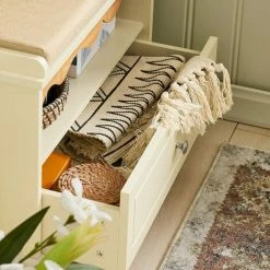 SoBuy Hallway Storage Bench Shoe Bench Shoe Rack Shoe Cabinet With Drawer And Seat Cushion Cream,FSR123-MI 9 SoBuy Hallway Storage Bench Shoe Bench Shoe Rack Shoe Cabinet With Drawer And Seat Cushion Cream,FSR123-MI -SOBUY Shop 67396868 5