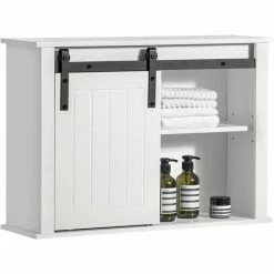 SoBuy Bathroom Wall Cabinet Wall Mounted Storage Cabinet,BZR71-W