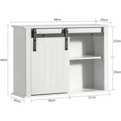 SoBuy Bathroom Wall Cabinet Wall Mounted Storage Cabinet,BZR71-W -SOBUY Shop 67396870 4