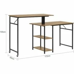 SoBuy Home Office Table Desk Computer Desk Standing Desk Sit Stand Desk Rotatable Desk With 2 Desktops And 2 Shelves,FWT93-F -SOBUY Shop 67396872 4