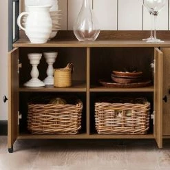 SoBuy Sideboard Microwave Cabinet Kitchen Dining Room Living Room Sideboard Storage Cabinet Cupboard With 3 Doors,FSB63-PF -SOBUY Shop 67396873 3