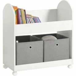 SoBuy Mobile Children Kids Bookcase Book Shelf Toy Shelf Storage,KMB53-W