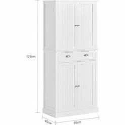 SoBuy Tall Kitchen Cupboard With 2 Cabinets And 1 Drawer Kitchen Dining Room Living Room Tall Cabinet Cupboard Sideboard,FSB44-W 3 SoBuy Tall Kitchen Cupboard With 2 Cabinets And 1 Drawer Kitchen Dining Room Living Room Tall Cabinet Cupboard Sideboard,FSB44-W -SOBUY Shop 67396876 4