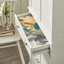 SoBuy Tall Kitchen Cupboard With 2 Cabinets And 1 Drawer Kitchen Dining Room Living Room Tall Cabinet Cupboard Sideboard,FSB44-W 4 SoBuy Tall Kitchen Cupboard With 2 Cabinets And 1 Drawer Kitchen Dining Room Living Room Tall Cabinet Cupboard Sideboard,FSB44-W -SOBUY Shop 67396876 5