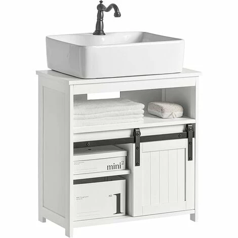 SoBuy Under Sink Cabinet Bathroom Vanity Unit Bathroom Storage Cabinet With Sliding Door,BZR61-W 1 SoBuy Under Sink Cabinet Bathroom Vanity Unit Bathroom Storage Cabinet With Sliding Door,BZR61-W