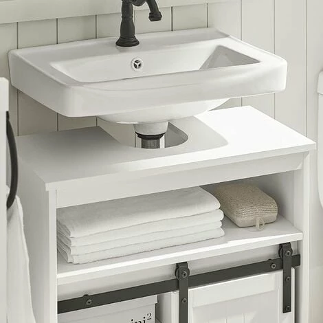 SoBuy Under Sink Cabinet Bathroom Vanity Unit Bathroom Storage Cabinet With Sliding Door,BZR61-W 3 SoBuy Under Sink Cabinet Bathroom Vanity Unit Bathroom Storage Cabinet With Sliding Door,BZR61-W - Image 3