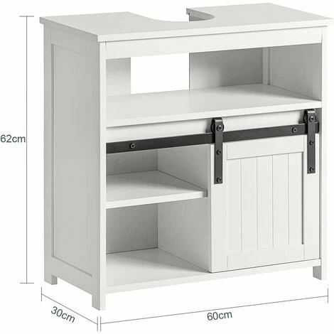 SoBuy Under Sink Cabinet Bathroom Vanity Unit Bathroom Storage Cabinet With Sliding Door,BZR61-W 4 SoBuy Under Sink Cabinet Bathroom Vanity Unit Bathroom Storage Cabinet With Sliding Door,BZR61-W - Image 4