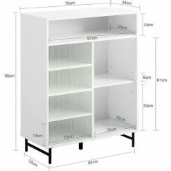 SoBuy Sideboard With Glass Sliding Door,FSB61-W -SOBUY Shop 67396888 4